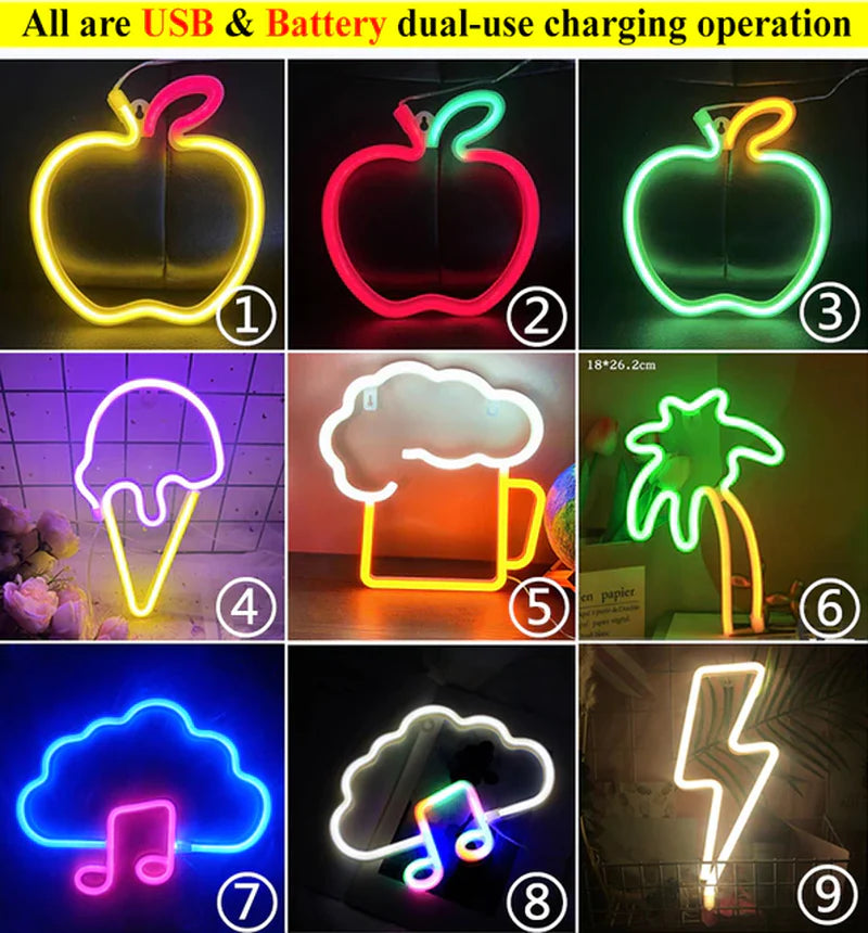 Néon Mural LED – Veilleuse Déco pour Chambre