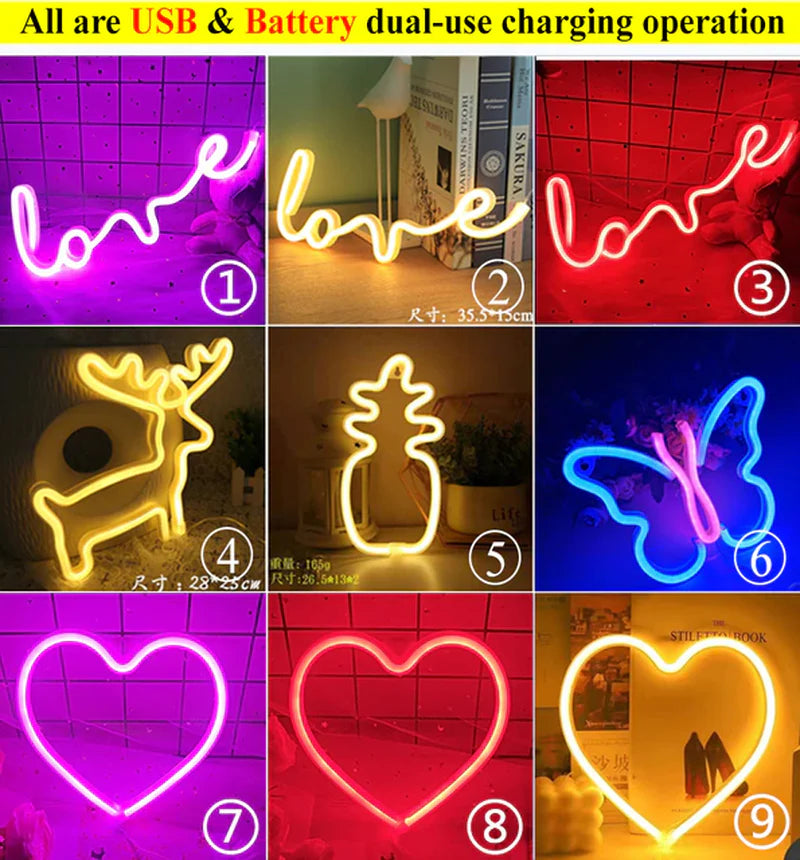 Néon Mural LED – Veilleuse Déco pour Chambre
