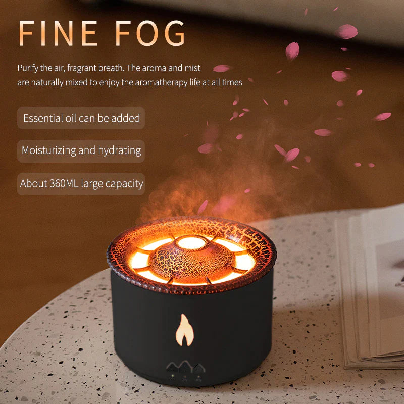 Diffuseur Volcan – Anneaux de Vapeur & Lumière d'Ambiance