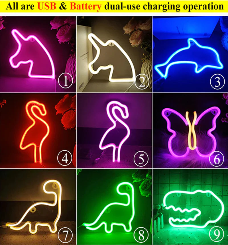 Néon Mural LED – Veilleuse Déco pour Chambre