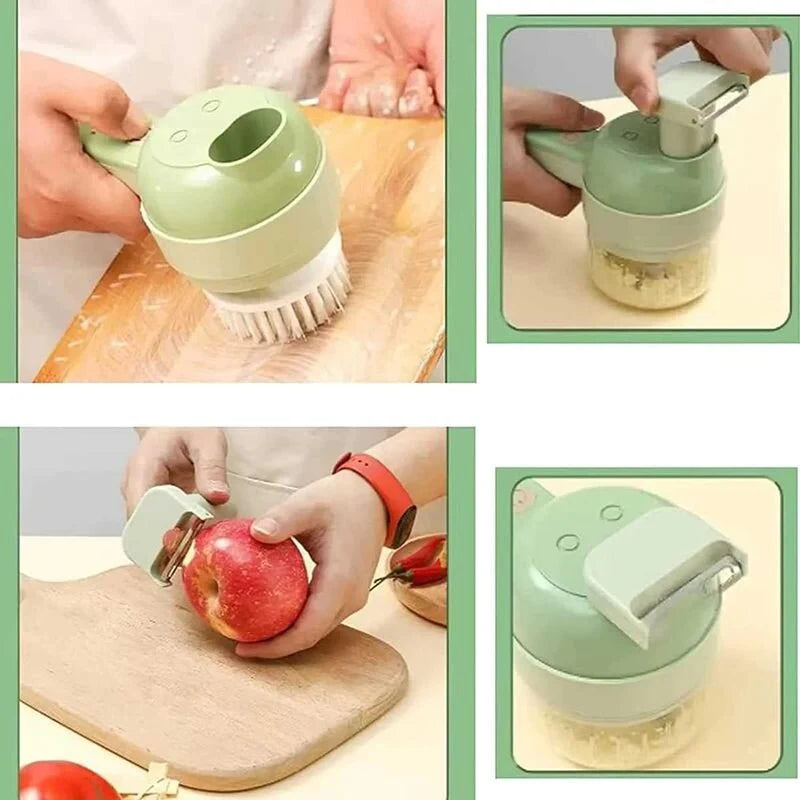 Hachoir Électrique 4 en 1 – Coupe-Légumes Sans Fil