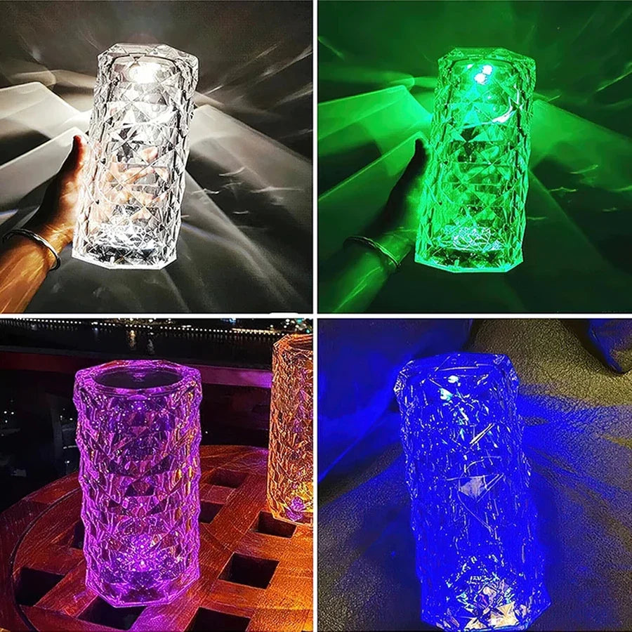 Lampe Cristal Diamant – Tactile, Jusqu'à 16 Couleurs