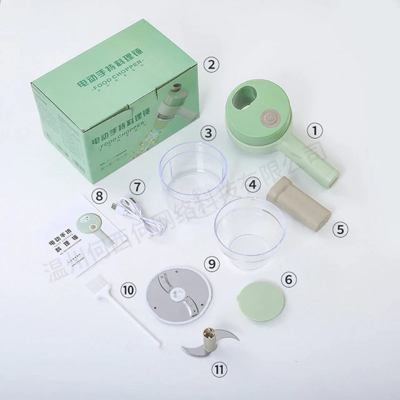 Hachoir Électrique 4 en 1 – Coupe-Légumes Sans Fil