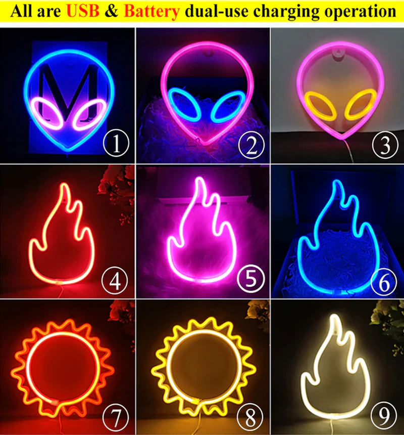 Néon Mural LED – Veilleuse Déco pour Chambre