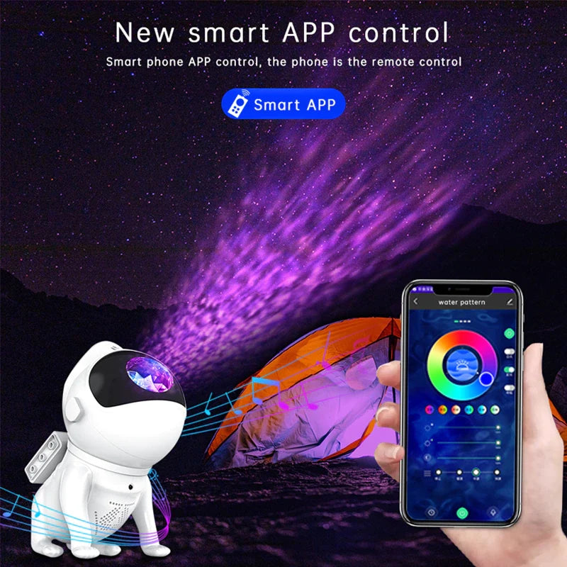 Projecteur Étoiles Astronaute – Télécommande & Rotation 360°