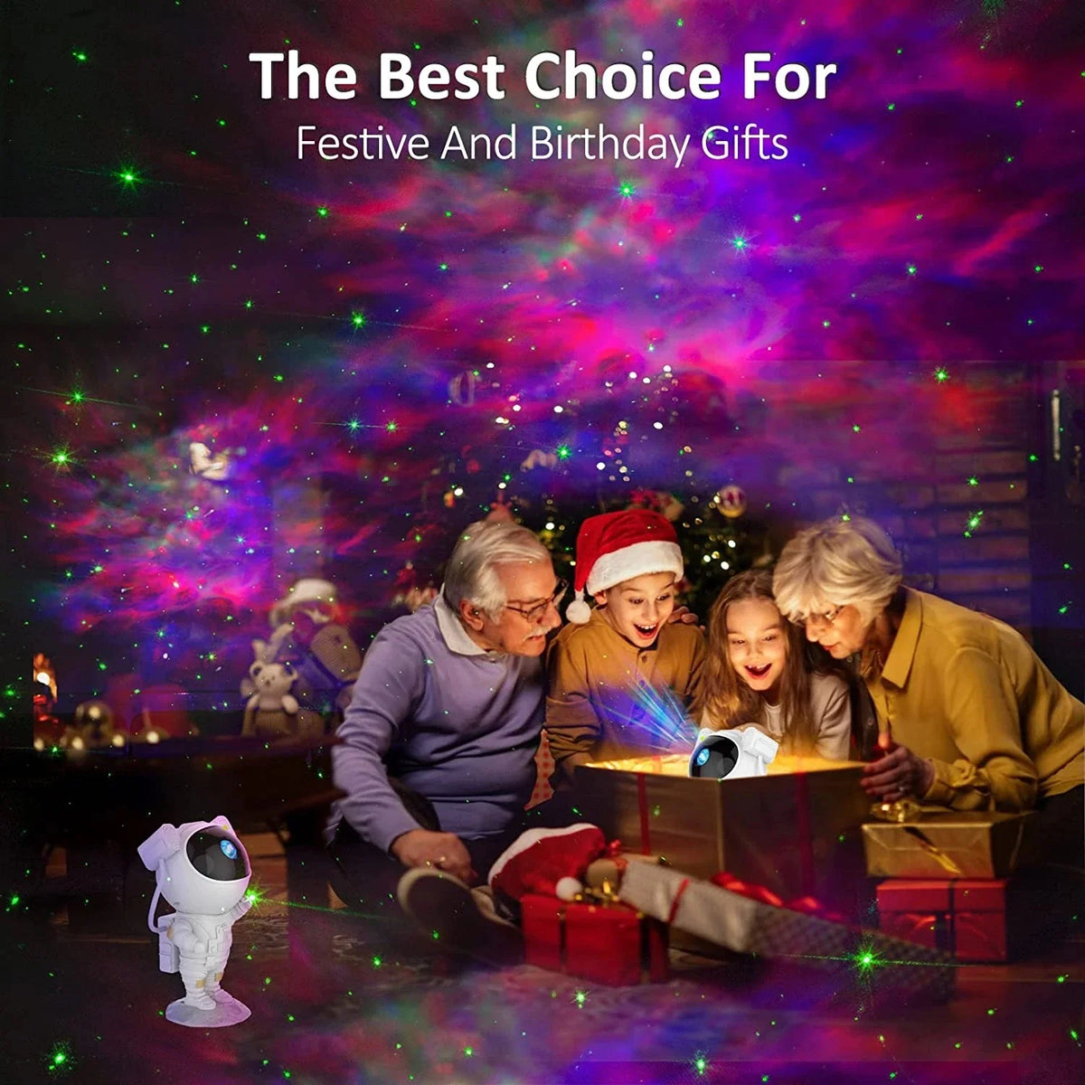 Projecteur Étoiles Astronaute – Télécommande & Rotation 360°