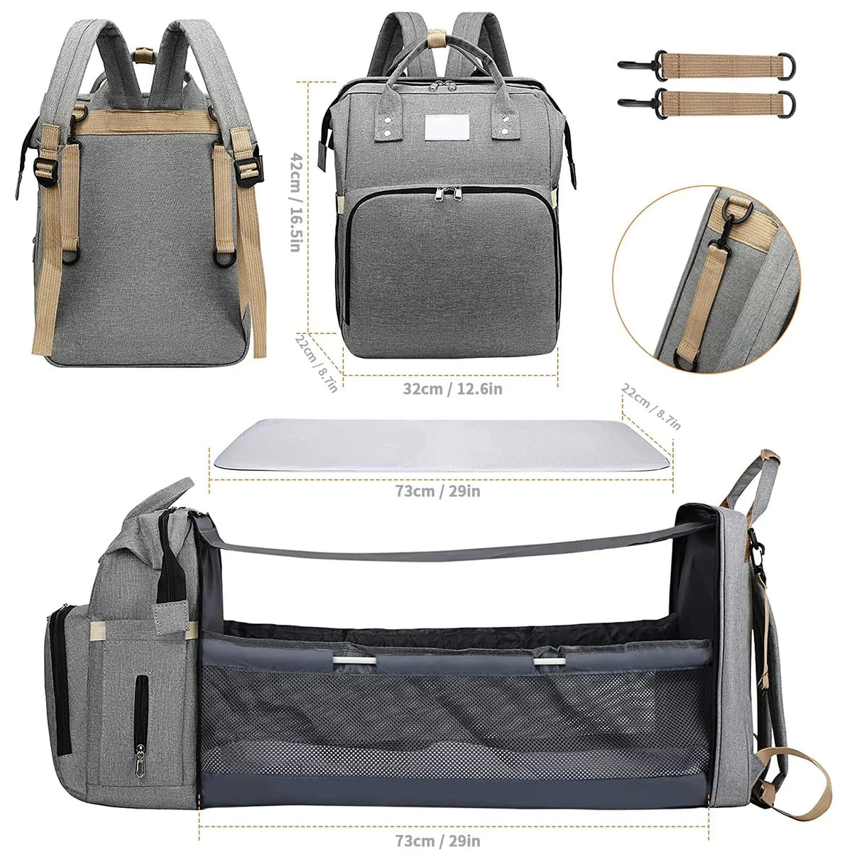 Sac à Langer Sac à Dos – Grande Capacité Multi-Poches
