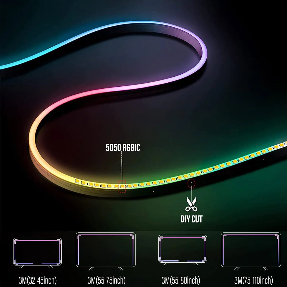 Néon LED Connecté RGBIC – Contrôle Wi-Fi & Musique