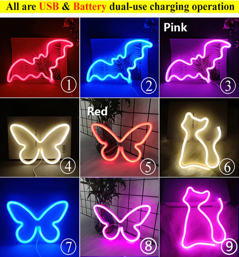 Néon Mural LED – Veilleuse Déco pour Chambre