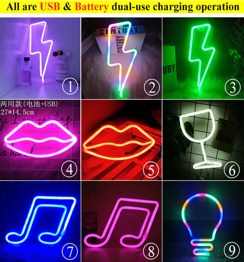 Néon Mural LED – Veilleuse Déco pour Chambre