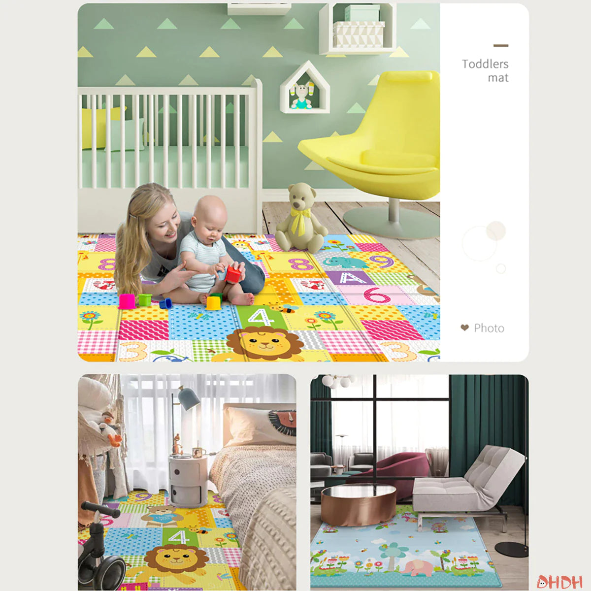 Tapis d'Éveil Pliable Double Face – Bébé & Enfant