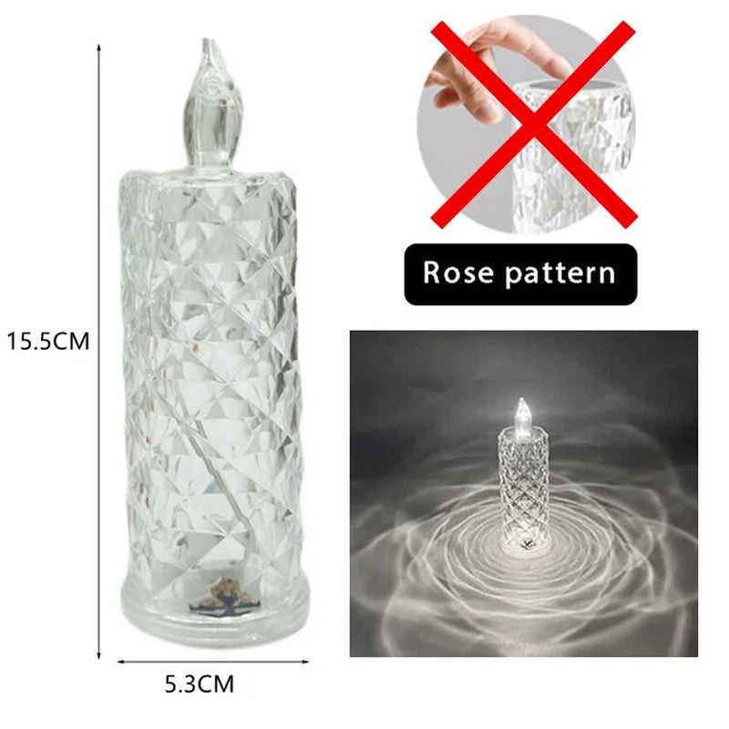 Lampe Cristal Diamant – Tactile, Jusqu'à 16 Couleurs
