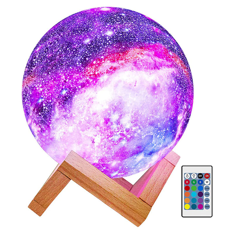 Lampe Lune 3D Galaxie – 16 Couleurs & Télécommande