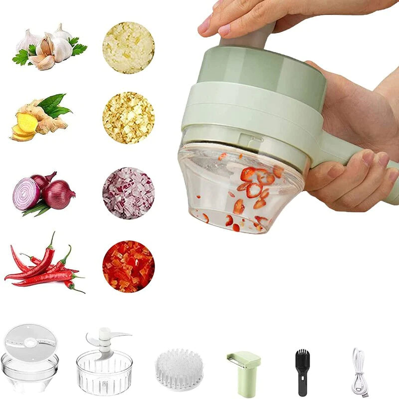 Hachoir Électrique 4 en 1 – Coupe-Légumes Sans Fil