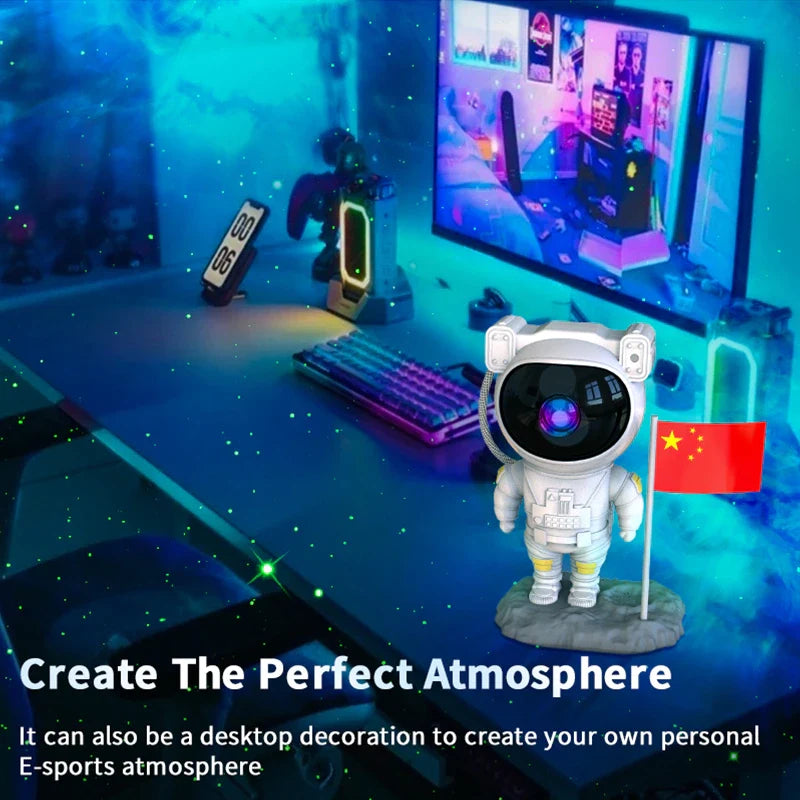 Projecteur Étoiles Astronaute – Télécommande & Rotation 360°