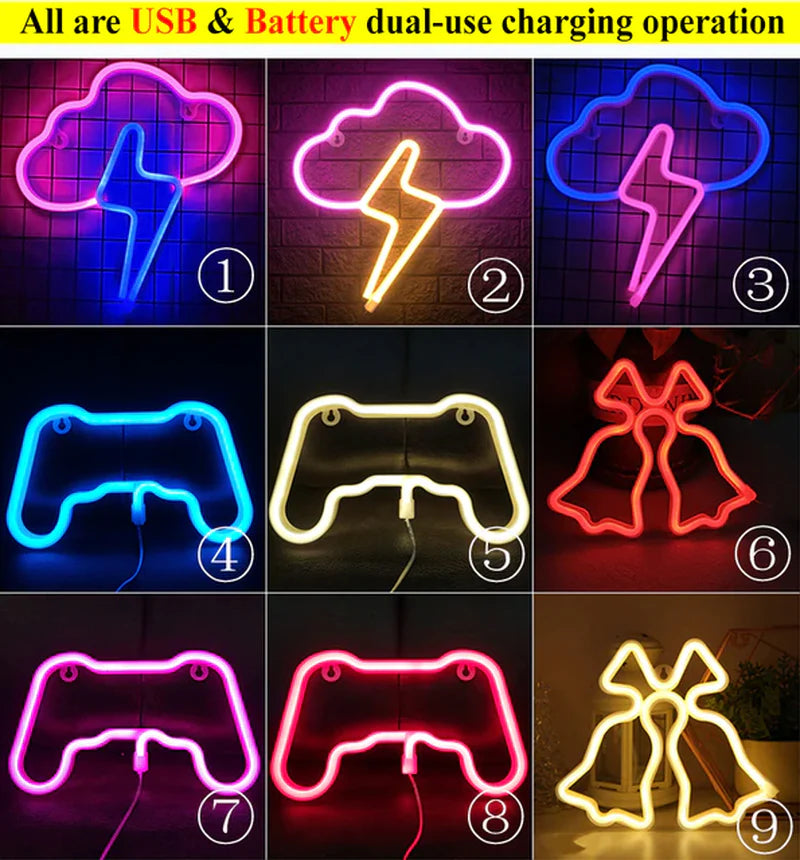 Néon Mural LED – Veilleuse Déco pour Chambre