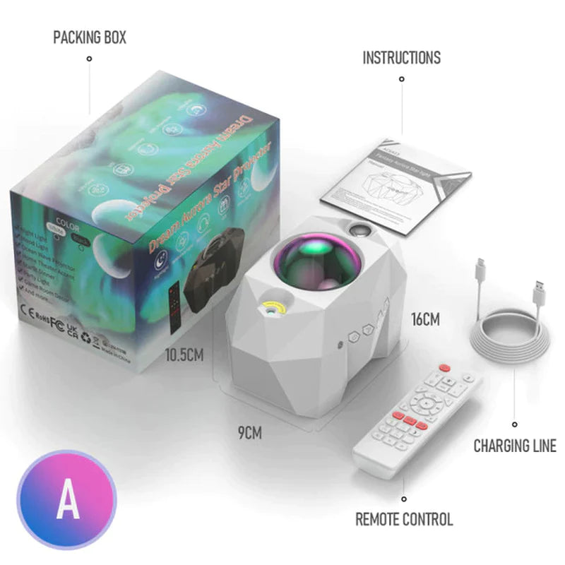 Projecteur Aurore Boréale – Enceinte Bluetooth & Ciel Étoilé