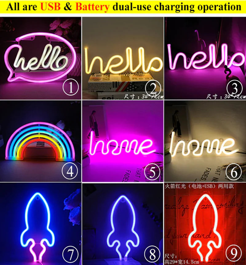 Néon Mural LED – Veilleuse Déco pour Chambre