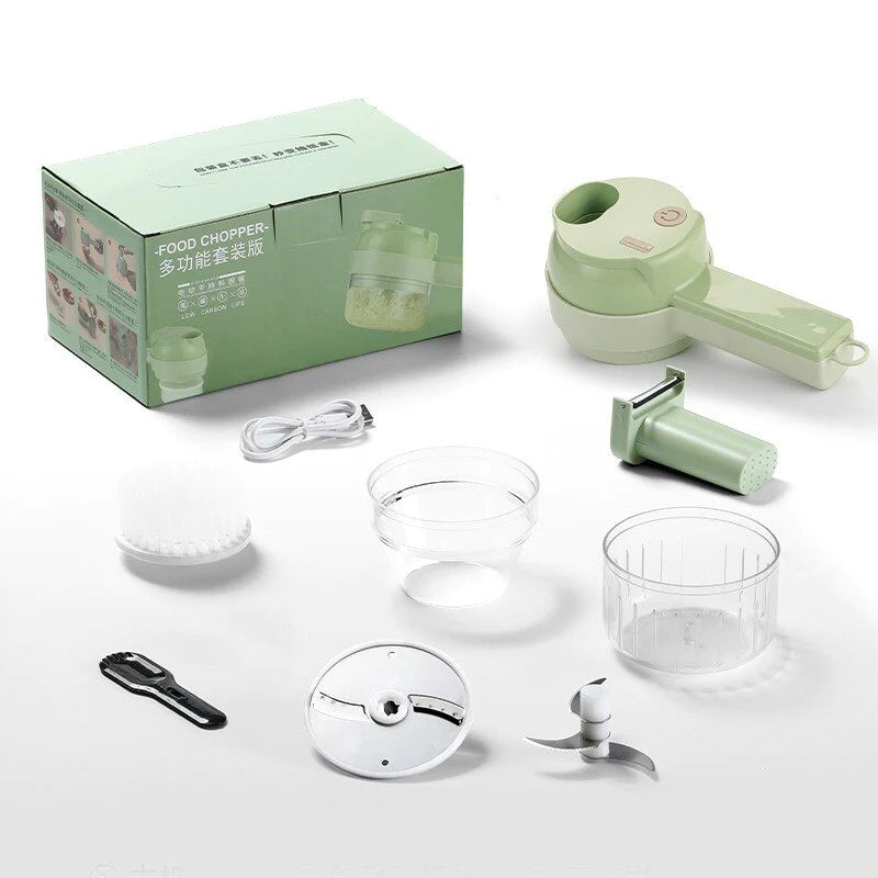 Hachoir Électrique 4 en 1 – Coupe-Légumes Sans Fil